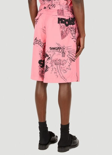 Comme des Garçons SHIRT x Christian Marclay Wide Leg Shorts Pink cdg0148017