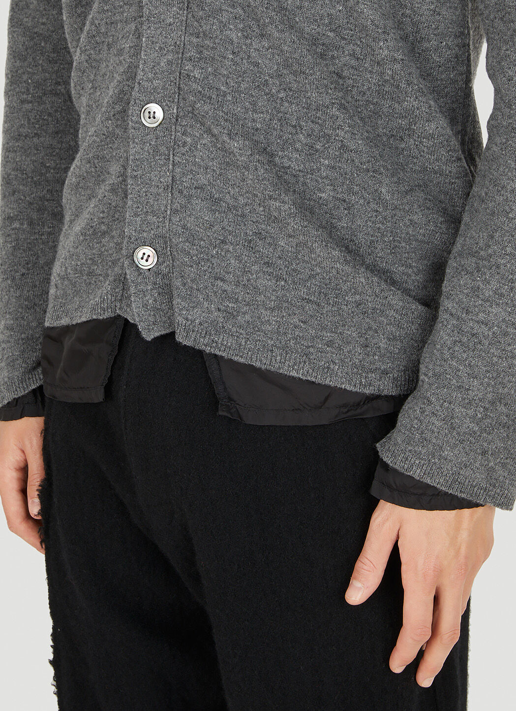 COMME des GARÇONS SHIRT グレー カーディガン Comme des Garcons SHIRT Knitted V-Neck Cardigan| LN-CC