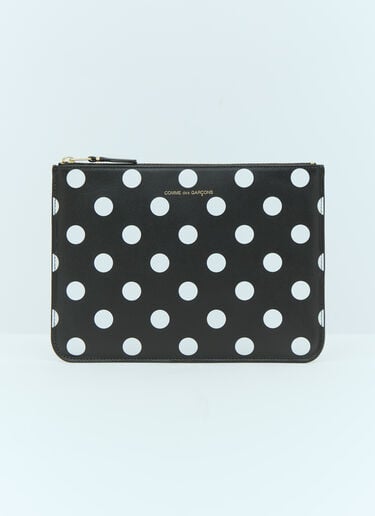 Comme des Garçons Wallet 波点皮革小袋 黑色 cdw0354006