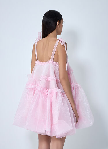 Cecilie Bahnsen Ruffle Trim Midi Dress Pink cec0262007