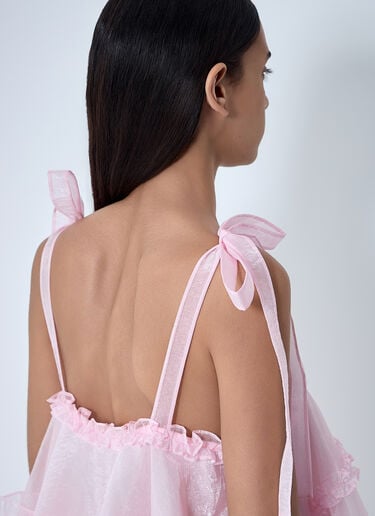 Ruffle Trim Midi Dress Cecilie Bahnsen Ruffle Trim Midi Dress Pink cec0262007