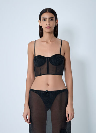 Cecilie Bahnsen Semi-Sheer Bralet Black cec0262008