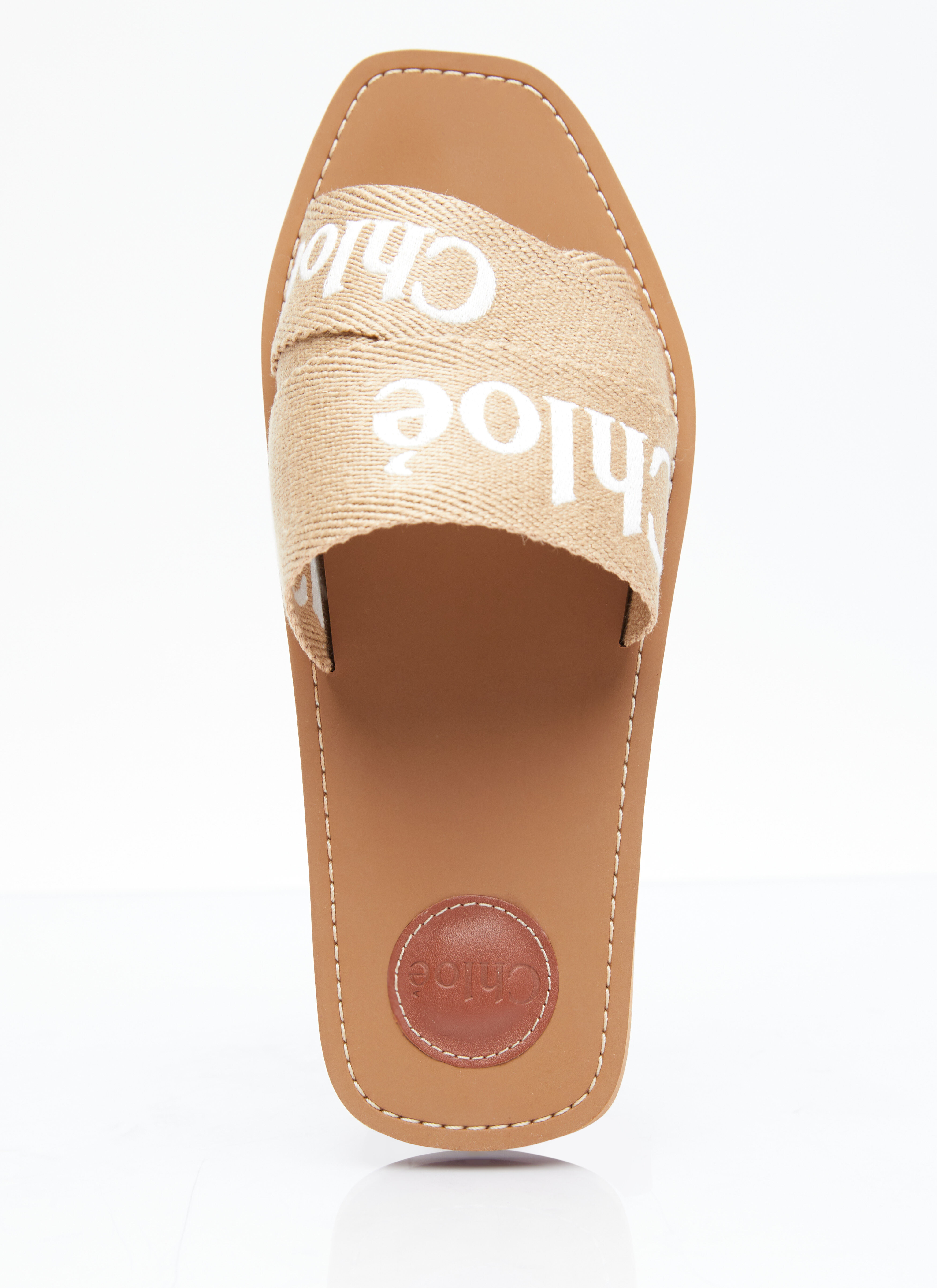 Chloé Women's' Woody Flat Mule Slides in Beige | LN-CC®