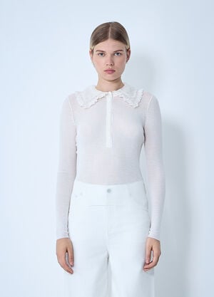 Chloé Collared Henley Top White chl0261003