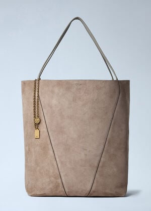 Chloé Large Suede Spin Tote Bag Beige chl0261046