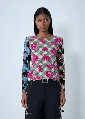 Chopova Lowena Pixel Bunny Mesh Top Pink cho0262002