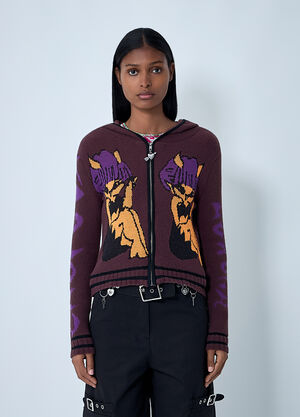 Chopova Lowena Tammie Jo Zip-Up Cardigan Brown cho0262006