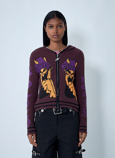 Chopova Lowena Tammie Jo Zip-Up Cardigan Brown cho0262006