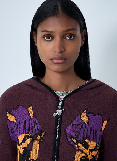 Chopova Lowena Tammie Jo Zip-Up Cardigan Brown cho0262006