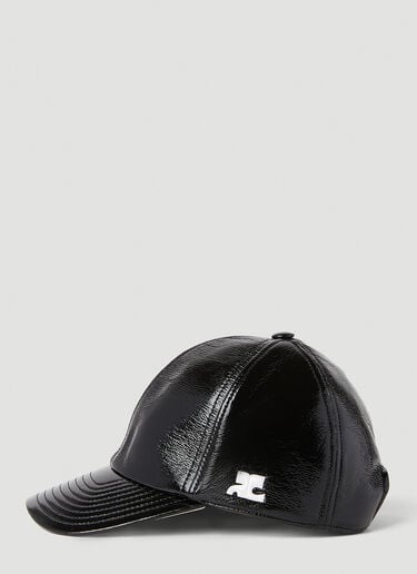 비닐 베이스볼 캡 Courrèges 비닐 베이스볼 캡 블랙 cou0151004