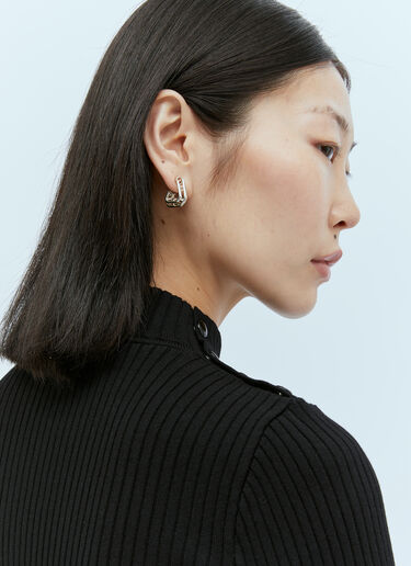 肩部按扣罗纹针织上衣 Courrèges 肩部按扣罗纹针织上衣 黑色 cou0253041