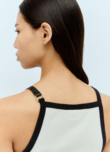 Courrèges バックルコントラストドレス  クリーム cou0255013