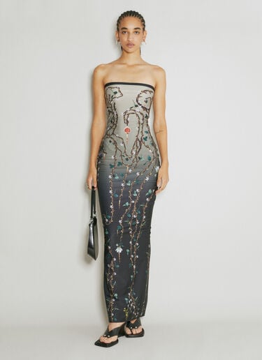 Fig Tree Print Maxi Dress DI PETSA Fig Tree Print Maxi Dress Black dip0254004