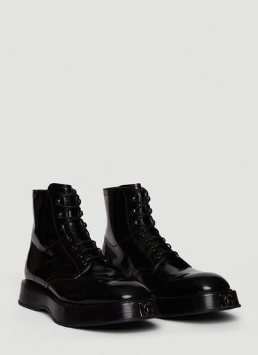 브러시드 레이스업 부츠 Dolce & Gabbana 브러시드 레이스업 부츠 블랙 dol0147043