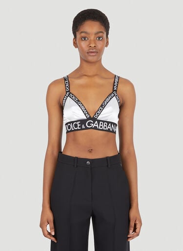 Logo Band Triangle Bra Dolce & Gabbana Logo Band Triangle Bra White dol0246049