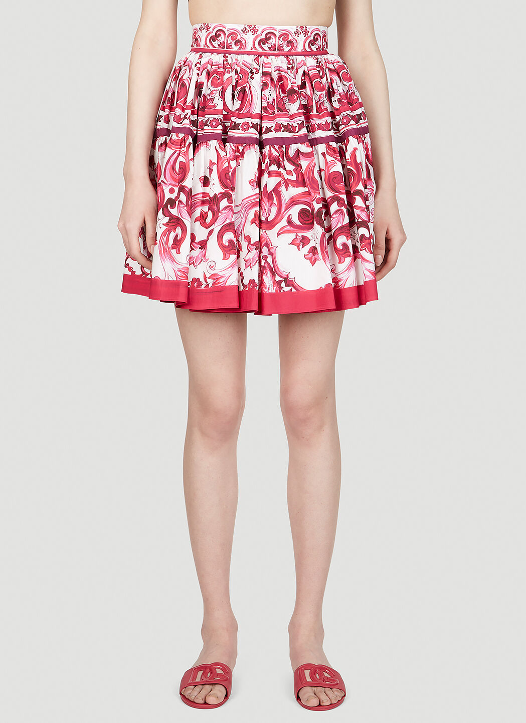 【関税&送料込】Dolce&Gabbana Pleated Skirt With Maiolica Pr Dolce & Gabbana Majolica-print Pleated Maxi Skirt | Blue
