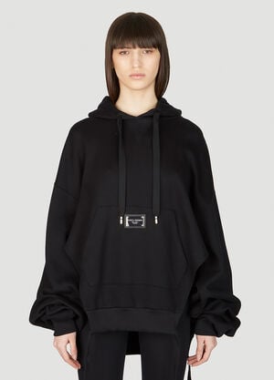 Dolce & Gabbana Logo Plaque Hooded Sweatshirt Black dol0253011
