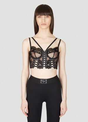 Dolce & Gabbana Floral Lace Bralette Top Black dol0253016