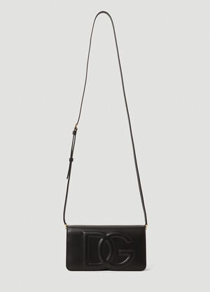 Dolce & Gabbana Logo Leather Phone Bag Black dol0253028
