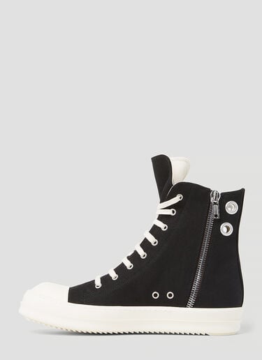 牛仔布高帮运动鞋 Rick Owens DRKSHDW 牛仔布高帮运动鞋 黑色 drk0154017