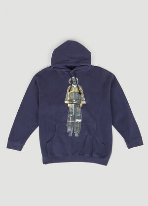 DRx FARMAxY FOR LN-CC Graphic Print Hooded Sweatshirt Blue drx0349027