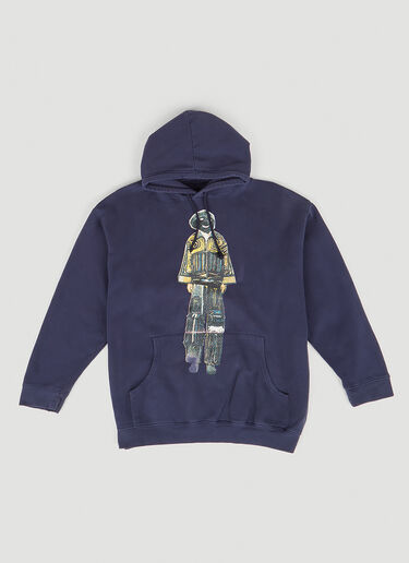 Graphic Print Hooded Sweatshirt DRx FARMAxY FOR LN-CC Graphic Print Hooded Sweatshirt Blue drx0349027
