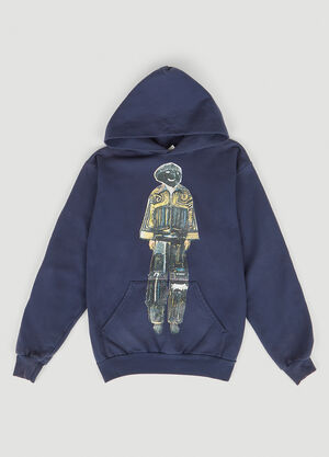 DRx FARMAxY FOR LN-CC Graphic Print Hooded Sweatshirt Blue drx0349030