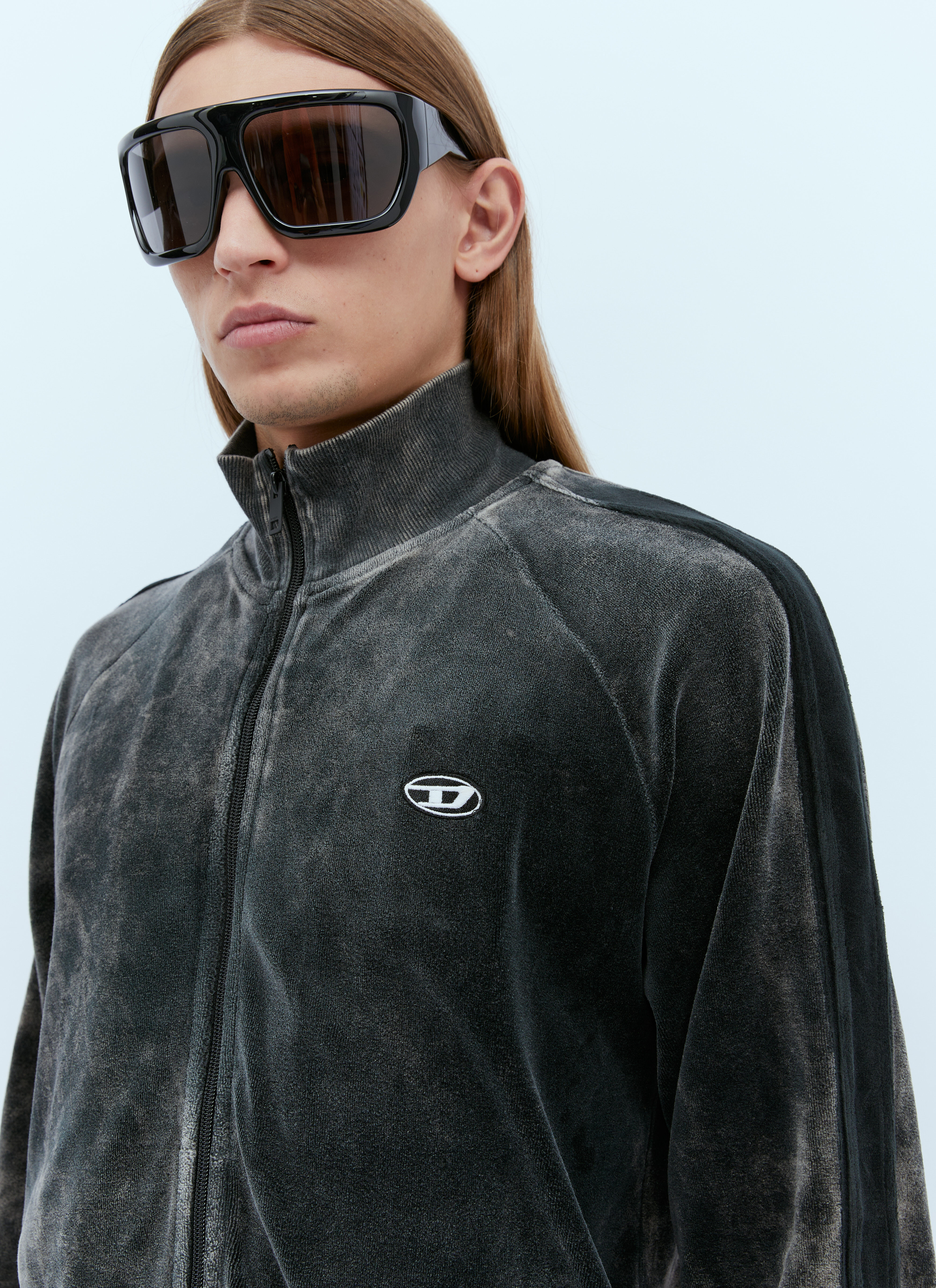 トップス DIESEL track jacket Men's Track jacket with Oval D patch | Black | Diesel