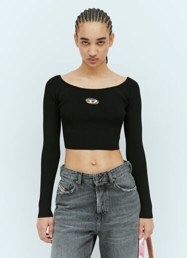 M-Vera-Ls Knit Crop Top Diesel M-Vera-Ls Knit Crop Top Black dsl0257009
