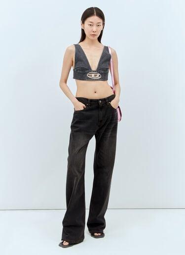 De-Ellys-S 데님 크롭 탑 Diesel De-Ellys-S 데님 크롭 탑 그레이 dsl0257026