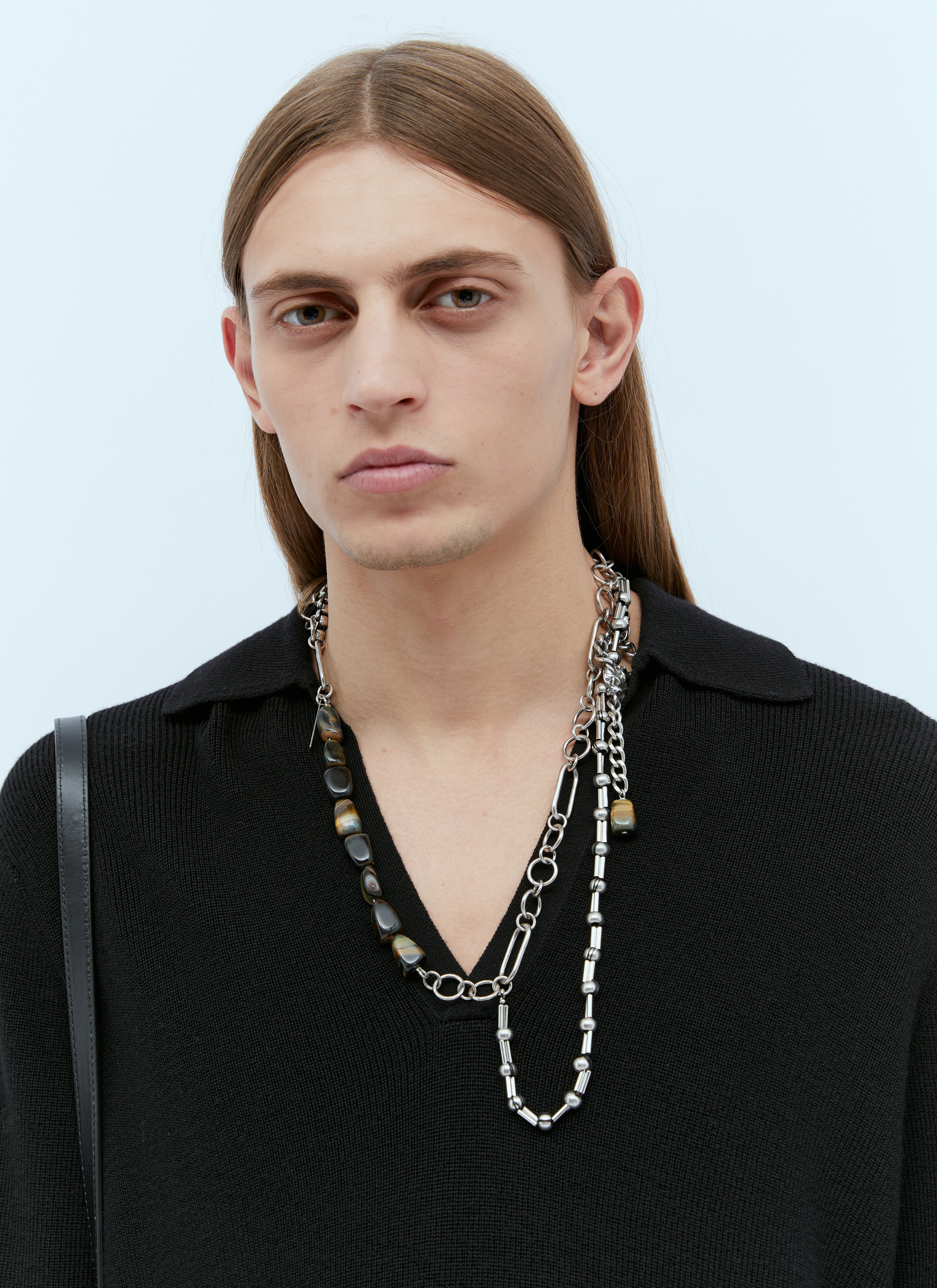 DRIES VAN NOTEN | ECO BRASS CONTRAST NECKLACE ネックレス Dries Van Noten Contrast Chain Necklace With Tiger Pendant