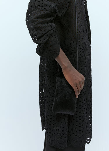 Dries Van Noten 毛绒皮革手机袋 黑色 dvn0154042