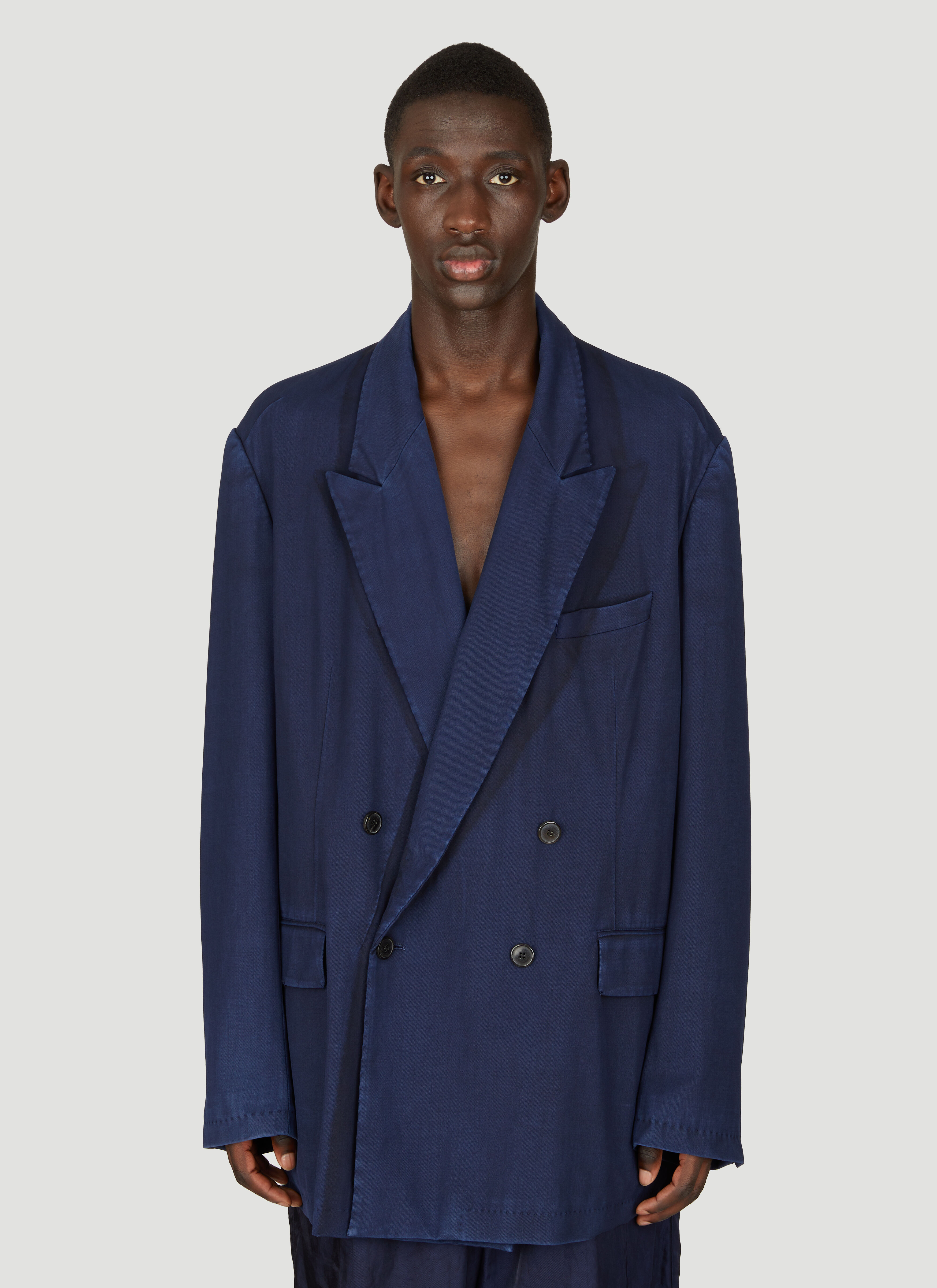 送料関税込【Dries Van Noten】Double breasted blazer ブレザー Dries Van Noten Men's' Slouchy Double-Breasted Blazer in