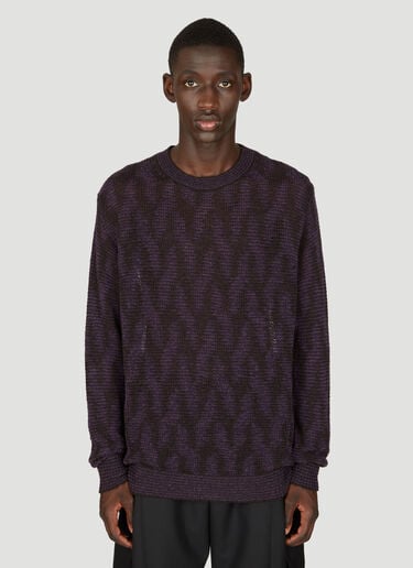 자카드 니트 스웨터 Dries Van Noten 자카드 니트 스웨터 퍼플 dvn0156028