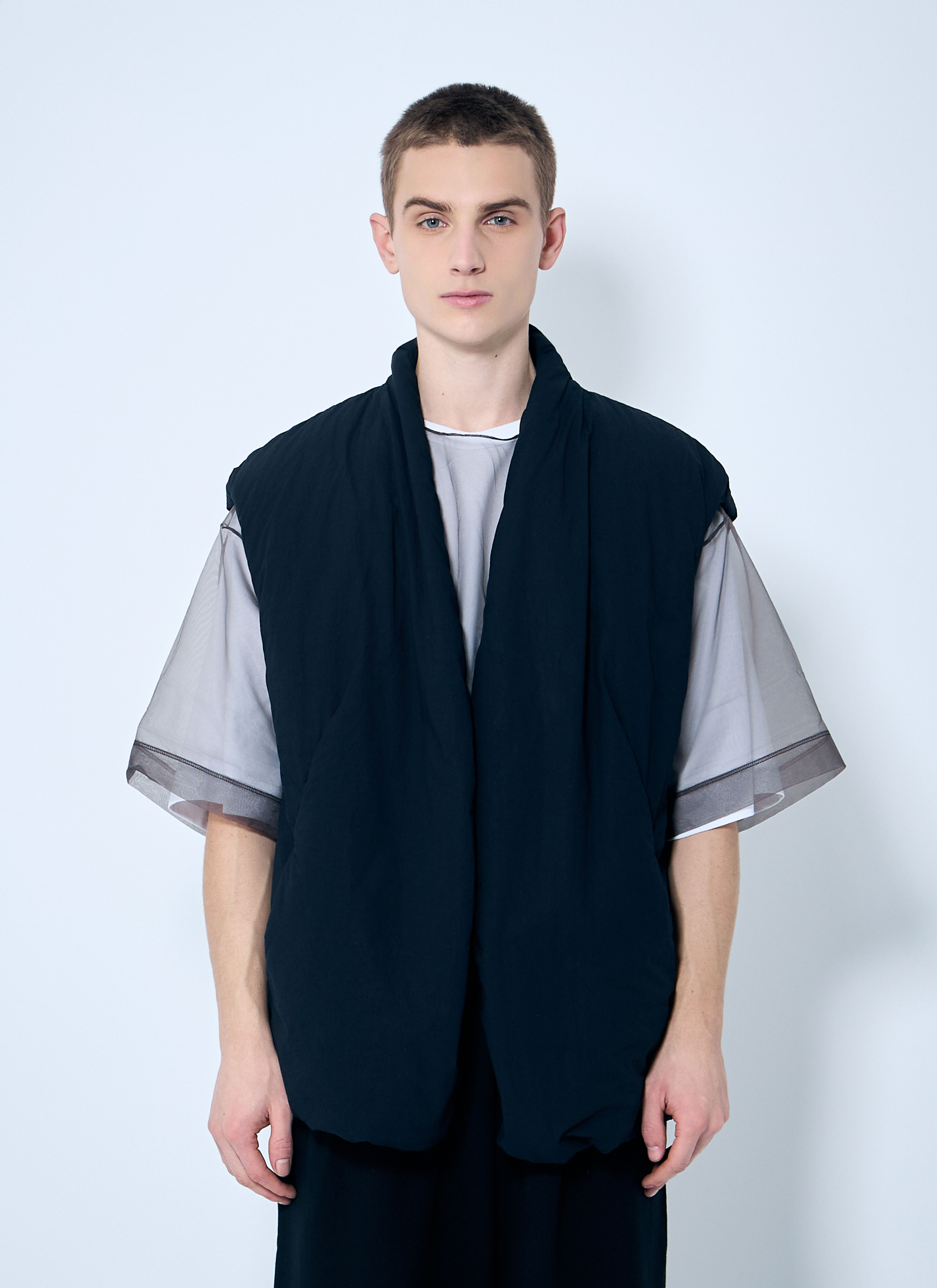 Dries Van Noten ワンショルダー ベスト ネイビー One shoulder vest - Spring-Summer Men | Dries Van Noten