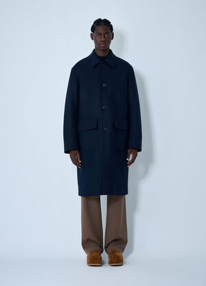 Dries Van Noten Wool-Blend Coat Navy dvn0162001