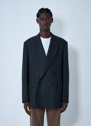 Dries Van Noten Double-Breasted Blazer Dark Grey dvn0162006