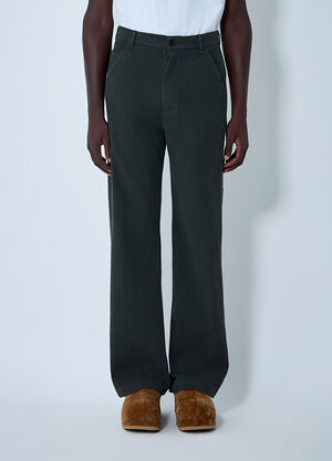 Dries Van Noten Drawstring Cotton Pants Dark Grey dvn0162013
