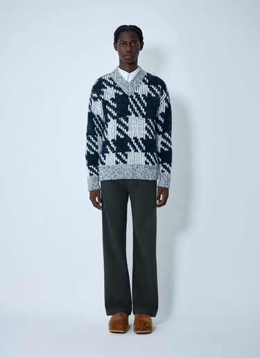 Dries Van Noten Check Wool-Blend Sweater White dvn0162029