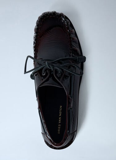 Patent Lace-up Shoes Dries Van Noten Patent Lace-up Shoes Dark Brown dvn0162035