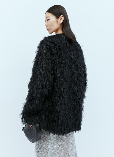 桑蚕丝混纺毛绒夹克 Dries Van Noten 桑蚕丝混纺毛绒夹克 黑色 dvn0254006