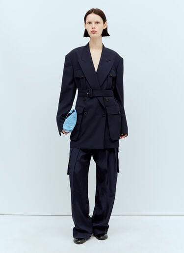 粘胶纤维工装裤 Dries Van Noten 粘胶纤维工装裤 藏蓝色 dvn0256015