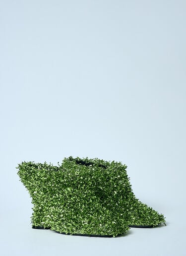 Metallic Wedge Mules Dries Van Noten Metallic Wedge Mules Green dvn0258031