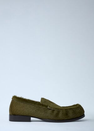 Dries Van Noten Pony Hair Loafers Green dvn0261001