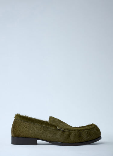 Dries Van Noten Pony Hair Loafers Green dvn0261001