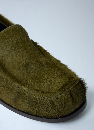 Dries Van Noten Pony Hair Loafers Green dvn0261001