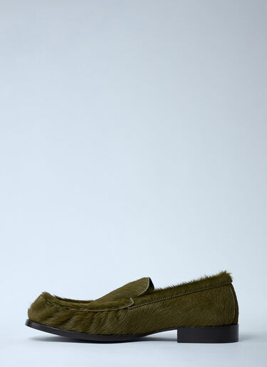 Dries Van Noten Pony Hair Loafers Green dvn0261001