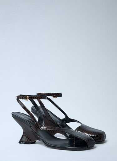 Dries Van Noten Square Cut-Out Heels Dark Brown dvn0261003