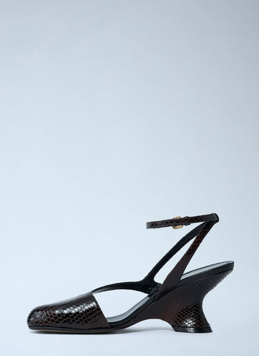 Dries Van Noten Square Cut-Out Heels Dark Brown dvn0261003