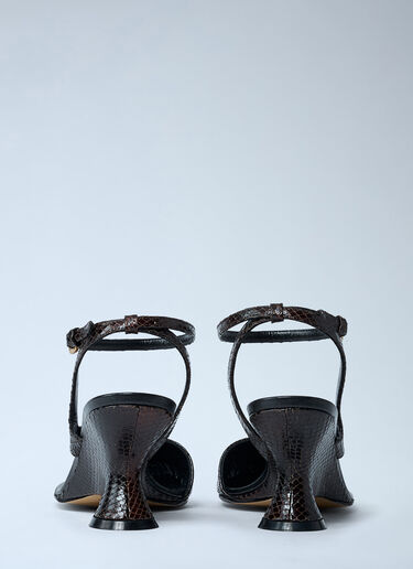 Dries Van Noten Square Cut-Out Heels Dark Brown dvn0261003